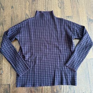 Women’s Tahari Mock Neck Sweater Size XS Houndstooth